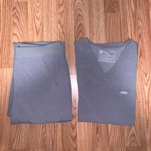 Figs (Men, Regular S, Axim Pants + Chisec Top, Dark Space Grey)